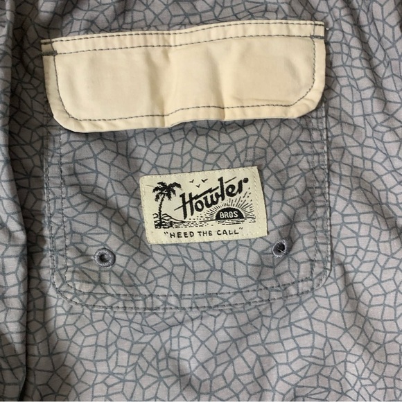 Howler bros Mens gray printed drawstring board shorts 32 - Picture 6 of 9